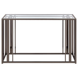 Adri Rectangular Glass Top Sofa Table Clear and Black Nickel