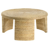 Artina Woven Rattan Round Coffee Table Natural Brown