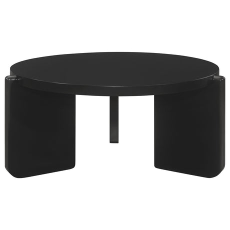 Cordova Round Solid Wood Coffee Table Black