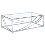 Lille Glass Top Rectangular Coffee Table Accents Chrome