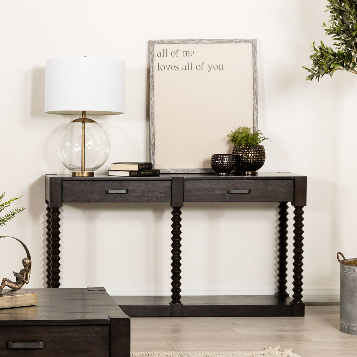 Meredith 2-drawer Sofa Table Coffee Bean