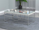 Dafina Geometric Frame Rectangular Coffee Table Chrome