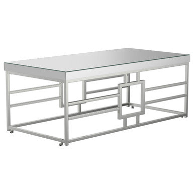 Dafina Geometric Frame Rectangular Coffee Table Chrome