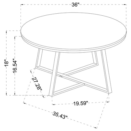 Hugo Round Coffee Table White and Matte Black