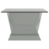 Taffeta V-shaped Coffee Table with Glass Top Silver