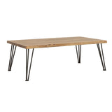 Zander Coffee Table with Hairpin Leg Natural and Matte Black