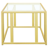 Adri Metal Frame Coffee Table Matte Brass