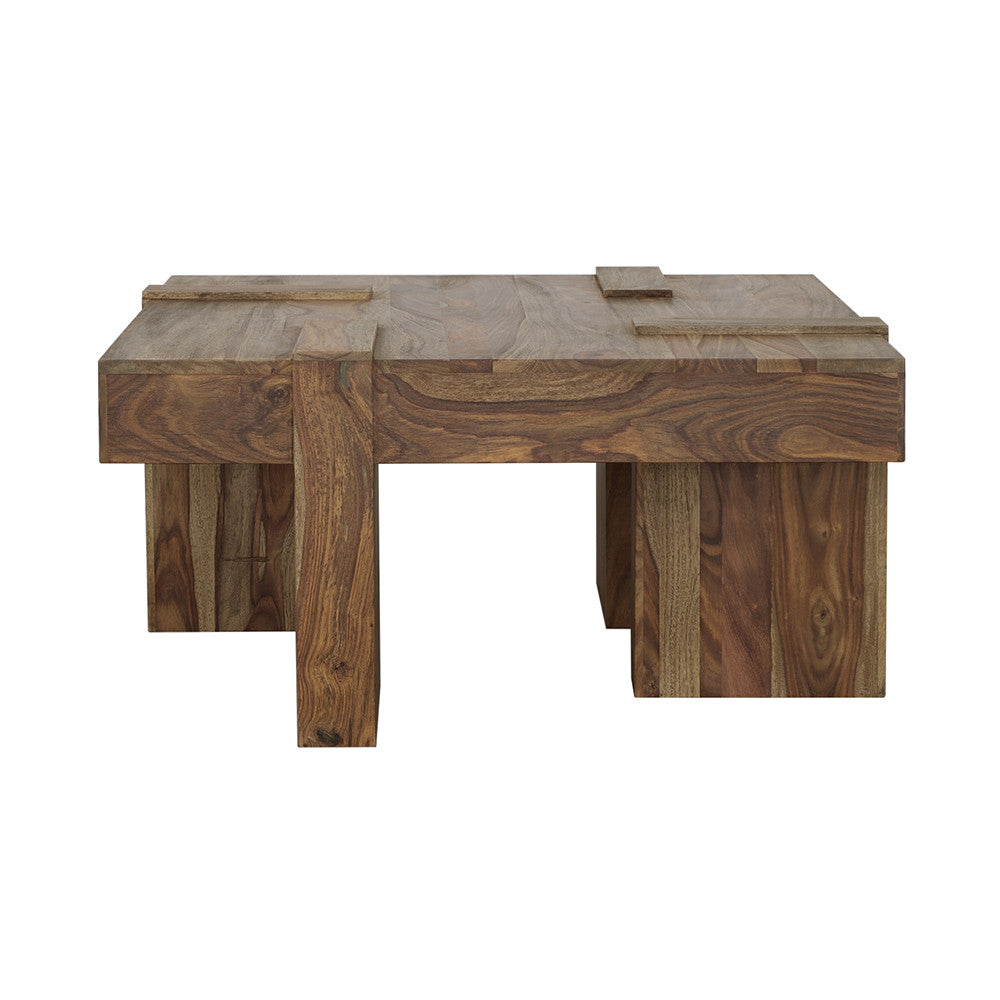 Samira Wooden Square Coffee Table Natural Sheesham