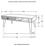 Zabel Rectangular 1-drawer Coffee Table Natural