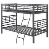 Fairfax Twin Over Twin Bunk Bed with Ladder Light Gunmetal