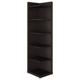 Alder 6-tier Corner Bookcase Cappuccino