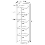 Alder 6-tier Corner Bookcase Cappuccino