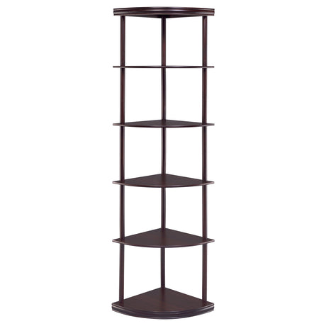 Bonwick 5-shelf Corner Bookshelf Cappuccino