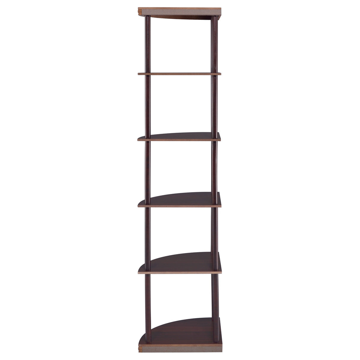 Bonwick 5-shelf Corner Bookshelf Cappuccino