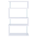 Emelle 4-tier Bookcase White and Clear