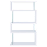 Emelle 4-tier Bookcase White and Clear