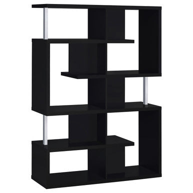 Hoover 5-tier Bookcase Black and Chrome