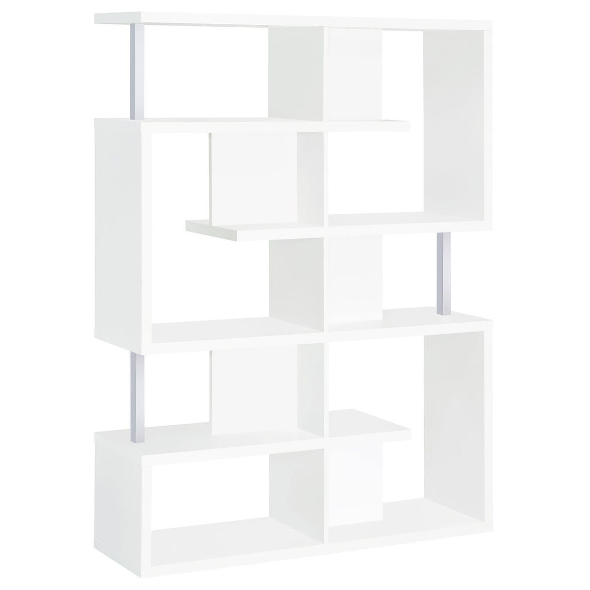 Hoover 5-tier Bookcase White and Chrome