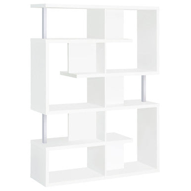 Hoover 5-tier Bookcase White and Chrome