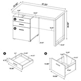 Brennan 3-drawer Office Desk Weathered Grey