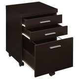 Skylar 3-drawer Mobile File Cabinet Cappuccino