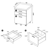 Skylar 3-drawer Mobile File Cabinet Cappuccino