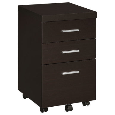 Skeena 3-drawer Mobile Storage Cabinet Cappuccino