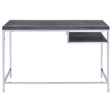 Kravitz Rectangular Writing Desk Weathered Grey and Chrome