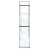 Elmer 5-shelf Bookcase Chrome and Clear