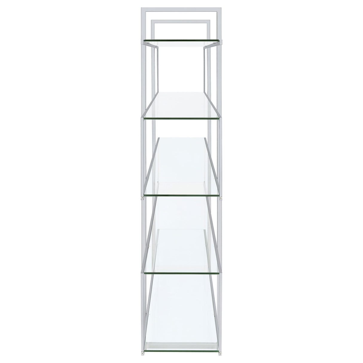 Elmer 5-shelf Bookcase Chrome and Clear