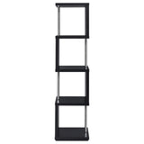 Baxter 4-shelf Bookcase Black and Chrome