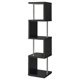 Baxter 4-shelf Bookcase Black and Chrome