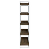 Angelica 5-shelf Bookcase Walnut and Chrome