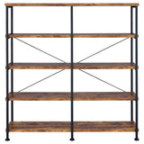 Analiese 4-shelf Open Bookcase Antique Nutmeg