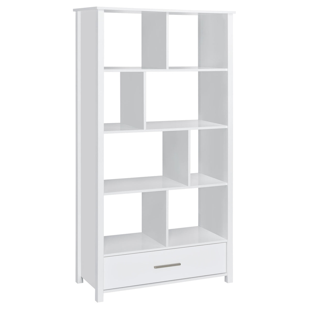 Dylan Rectangular 8-shelf Bookcase (White)