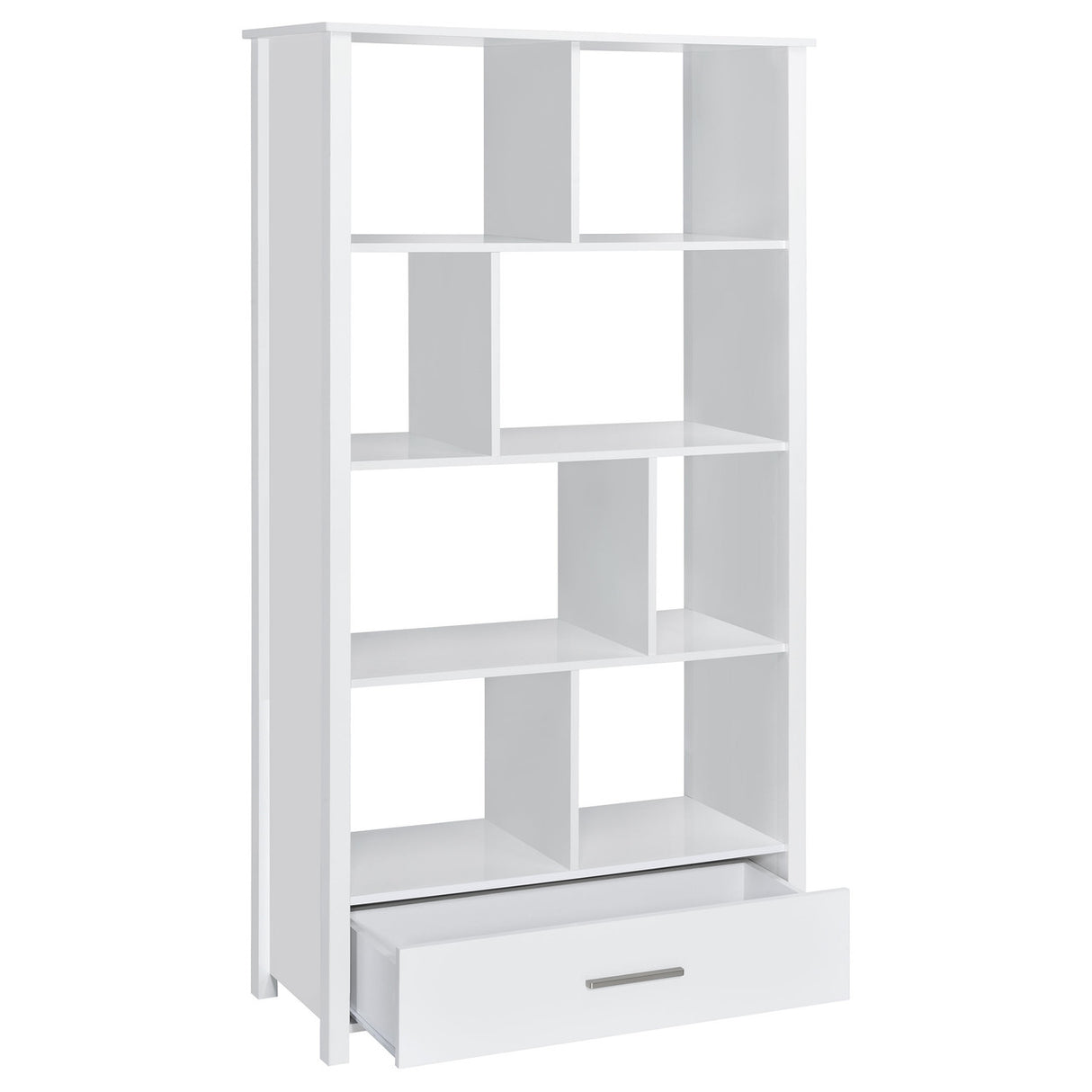 Dylan Rectangular 8-shelf Bookcase (White)