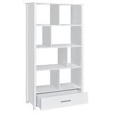 Dylan Rectangular 8-shelf Bookcase (White)