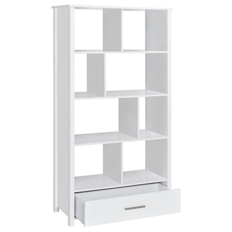 Dylan Rectangular 8-shelf Bookcase (White)