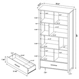 Dylan Rectangular 8-shelf Bookcase (White)