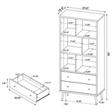 Maeve 3-shelf Engineered Wood Bookcase with Drawers Antique Pine and Grey