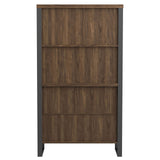 Pattinson 2-door Rectangular Bookcase Aged Walnut and Gunmetal