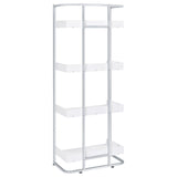 Ember 4-shelf Bookcase White High Gloss and Chrome