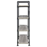 Delray 4-tier Open Shelving Bookcase Grey Driftwood and Black