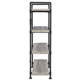 Delray 4-tier Open Shelving Bookcase Grey Driftwood and Black