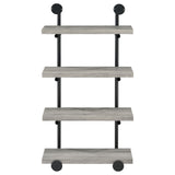 Elmcrest 24-inch Wall Shelf Black and Grey Driftwood