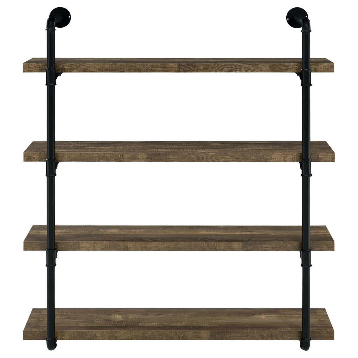 Elmcrest 40-inch Wall Shelf Black and Rustic Oak