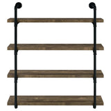 Elmcrest 40-inch Wall Shelf Black and Rustic Oak