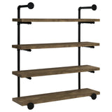 Elmcrest 40-inch Wall Shelf Black and Rustic Oak