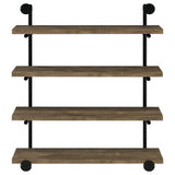 Elmcrest 40-inch Wall Shelf Black and Rustic Oak