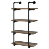 Elmcrest 24-inch Wall Shelf Black and Rustic Oak